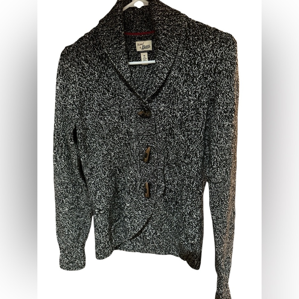 Bass Women's Marled Black and White Cardigan